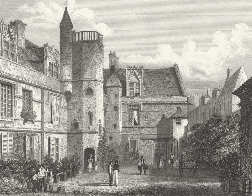 PARIS. Hotel de Cluny. France. Pugin Cart-Roberts 1834 old antique print